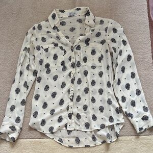 Express Cream and Black Portofino Shirt
